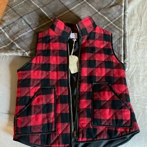Ladies small buffalo plaid vest